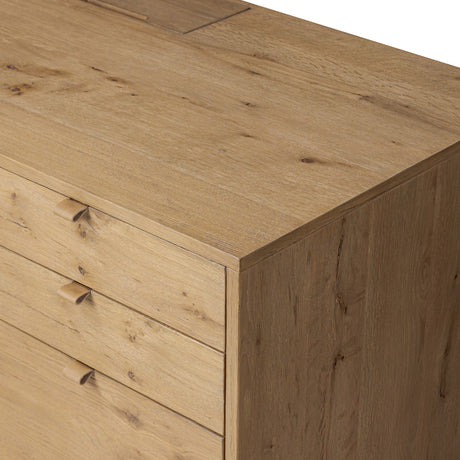 Tula Executive Desk in Worn Oak Veneer from Four Hands - Luna Furniture
