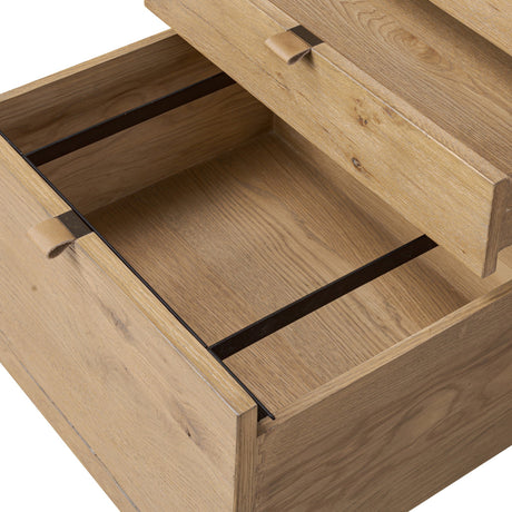 Tula Executive Desk in Worn Oak Veneer from Four Hands - Luna Furniture