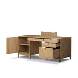 Tula Executive Desk in Worn Oak Veneer from Four Hands - Luna Furniture