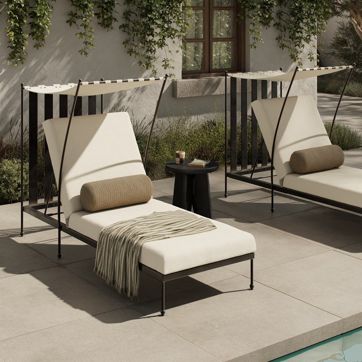 Tally Adjustable Outdoor Chaise in Bombay Flax from Four Hands - Luna Furniture