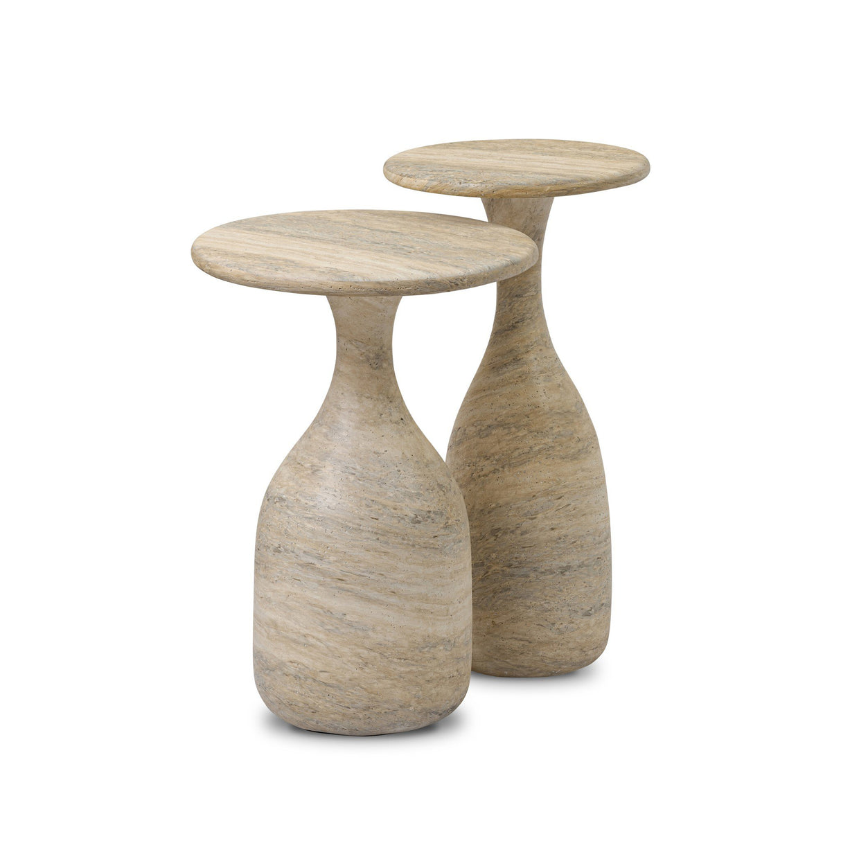 Cora Nesting End Tables in Textured Sandy Grey from Four Hands - Luna Furniture