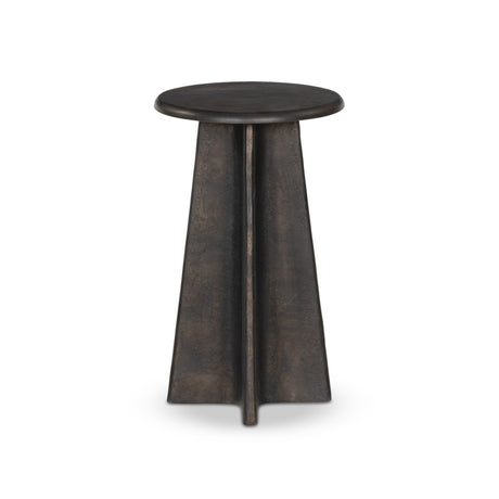 Remo End Table in Distressed Bronze from Four Hands - Luna Furniture