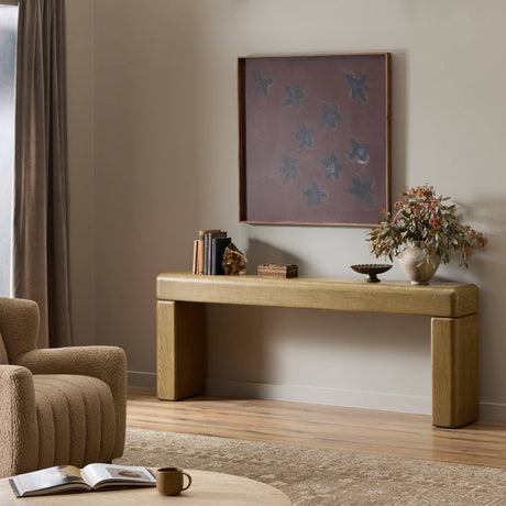Eva Console Table in Drifted Oak Veneer from Four Hands - Luna Furniture