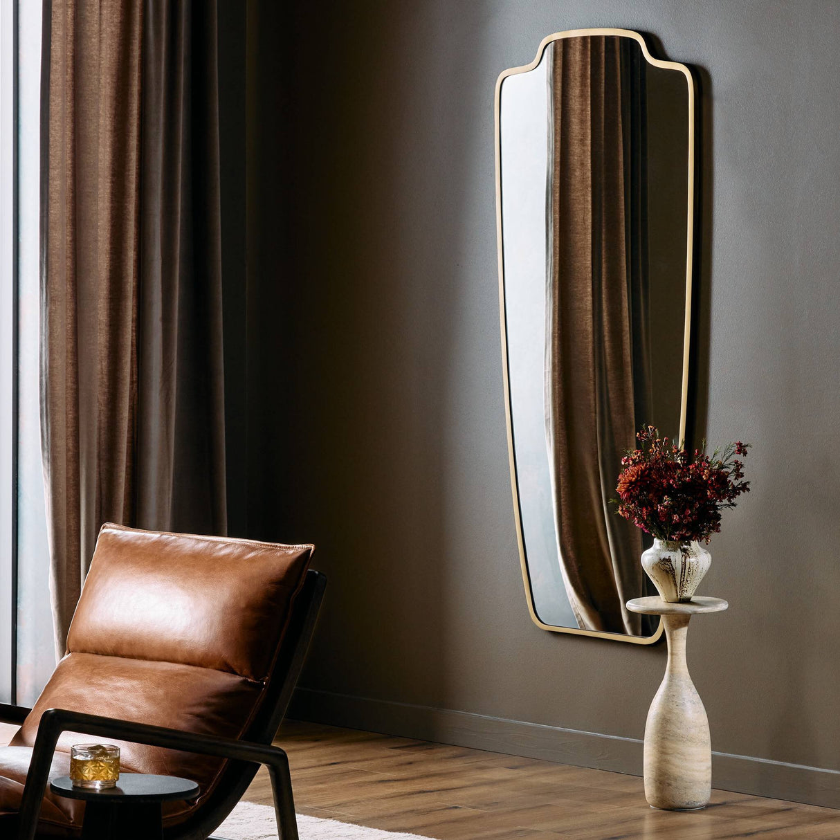 Vault Mirror in Antique Brass Iron from Four Hands - Luna Furniture