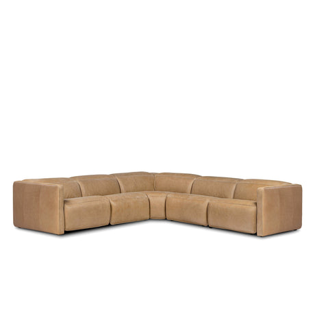 Kenlee Power Recliner 5Pc Sectional in Palermo Cognac from Four Hands - Luna Furniture