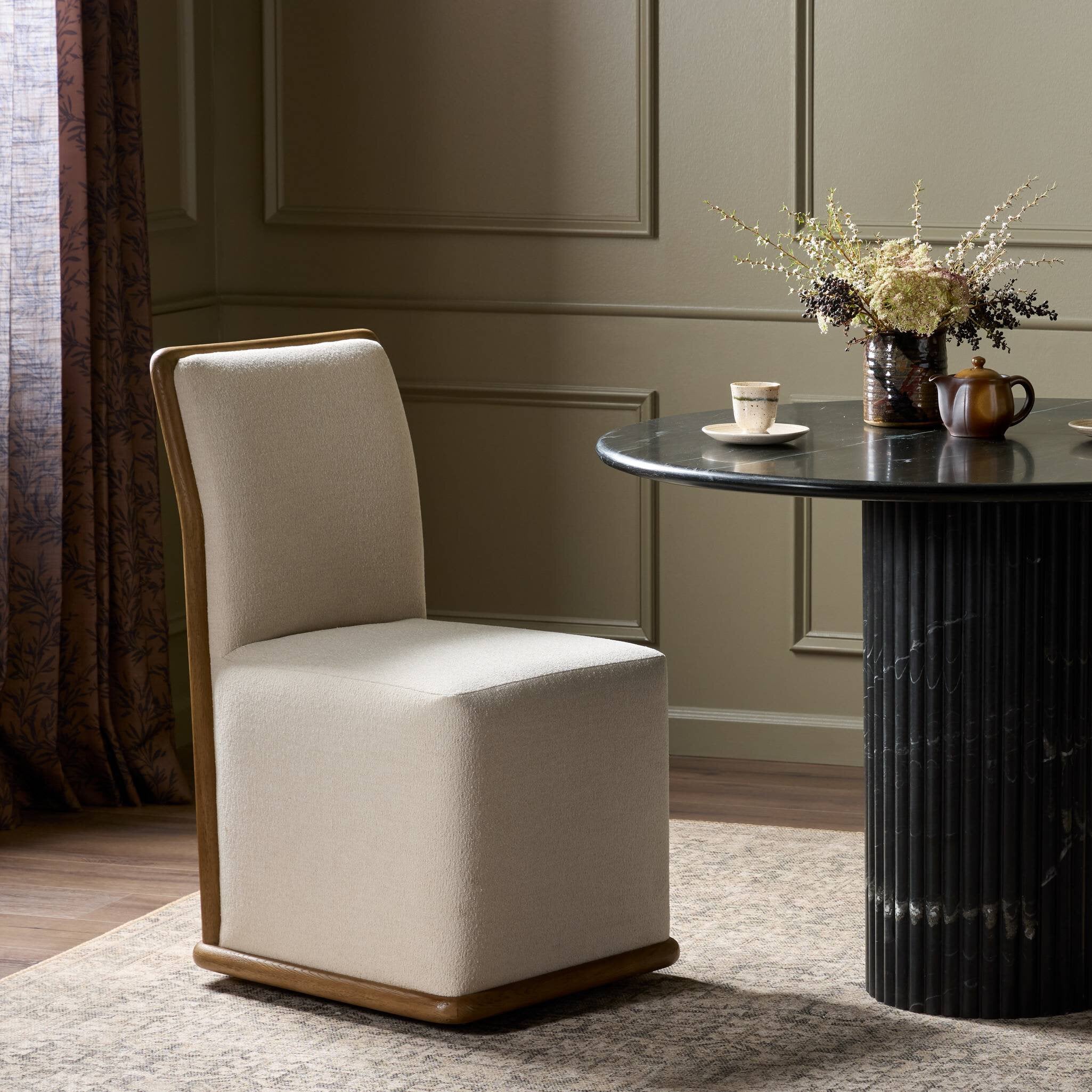 Christa Dining Chair in Crypton Wayfarer Snow – Luna Furniture