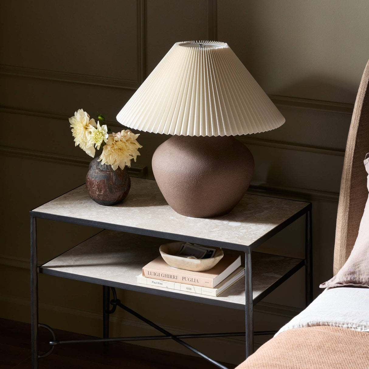 Parma Table Lamp in Textured Dark Sand Porcelain from Four Hands - Luna Furniture