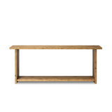 Zeno Console Table in Distressed Blonde Oak Veneer from Four Hands - Luna Furniture