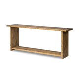 Zeno Console Table in Distressed Blonde Oak Veneer from Four Hands - Luna Furniture