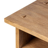 Zeno End Table in Distressed Blonde Oak Veneer from Four Hands - Luna Furniture