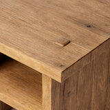 Zeno End Table in Distressed Blonde Oak Veneer from Four Hands - Luna Furniture