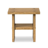 Zeno End Table in Distressed Blonde Oak Veneer from Four Hands - Luna Furniture