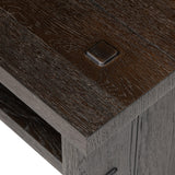 Zeno End Table in Smoked Black Resawn Oak from Four Hands - Luna Furniture