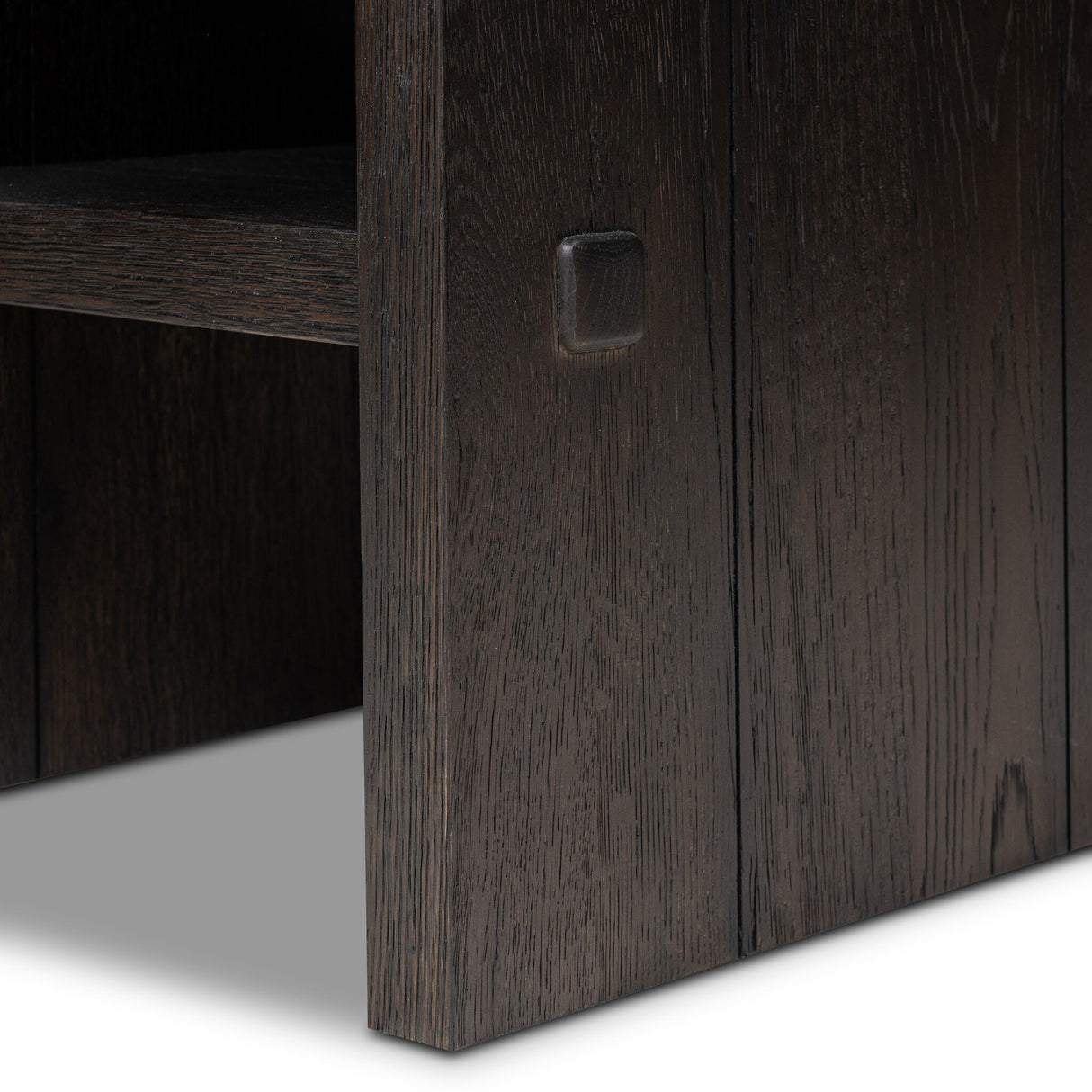 Zeno End Table in Smoked Black Resawn Oak from Four Hands - Luna Furniture