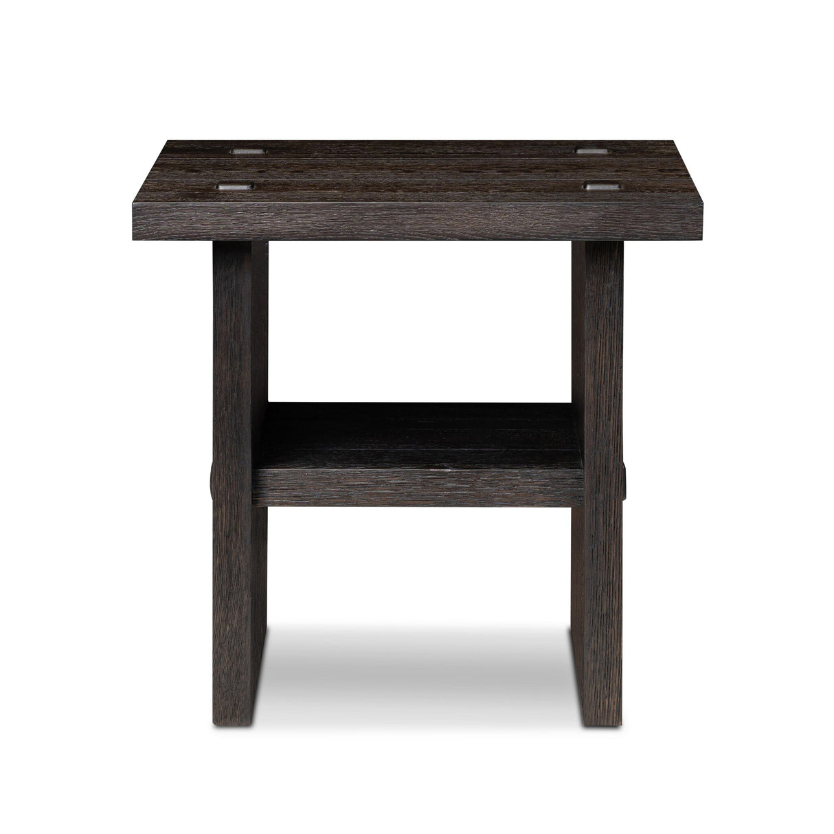 Zeno End Table in Smoked Black Resawn Oak from Four Hands - Luna Furniture