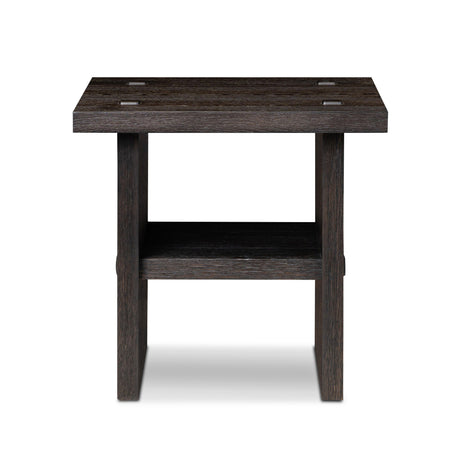 Zeno End Table in Smoked Black Resawn Oak from Four Hands - Luna Furniture