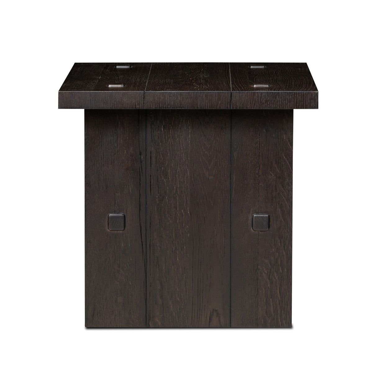 Zeno End Table in Smoked Black Resawn Oak from Four Hands - Luna Furniture