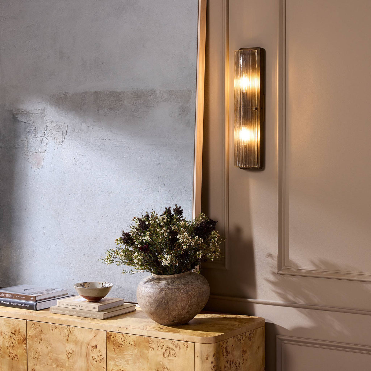 Kenji Sconce in Clear Reeded Glass from Four Hands - Luna Furniture