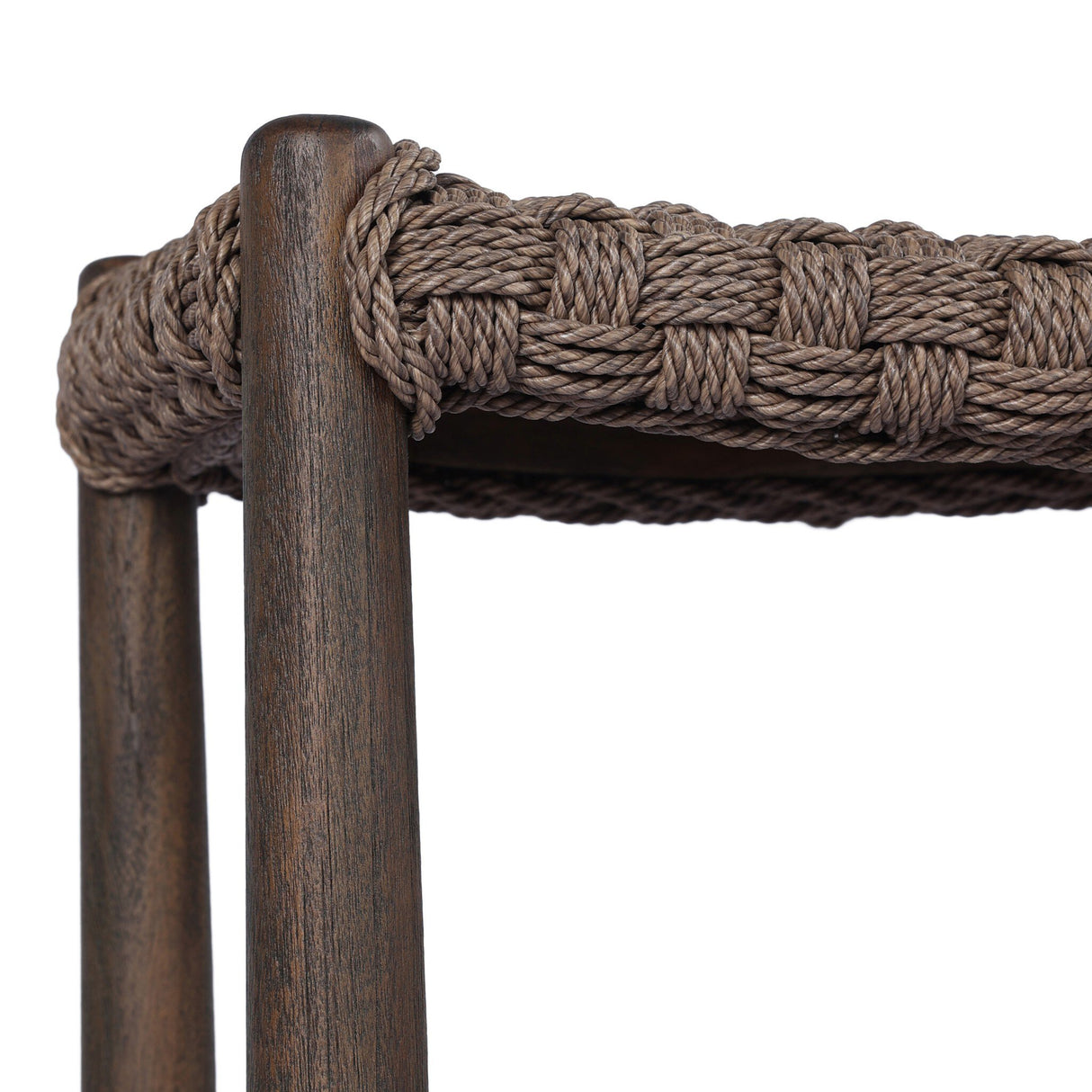 Savio Outdoor Bar + Counter Stool in Dark Textured Woven from Four Hands - Luna Furniture