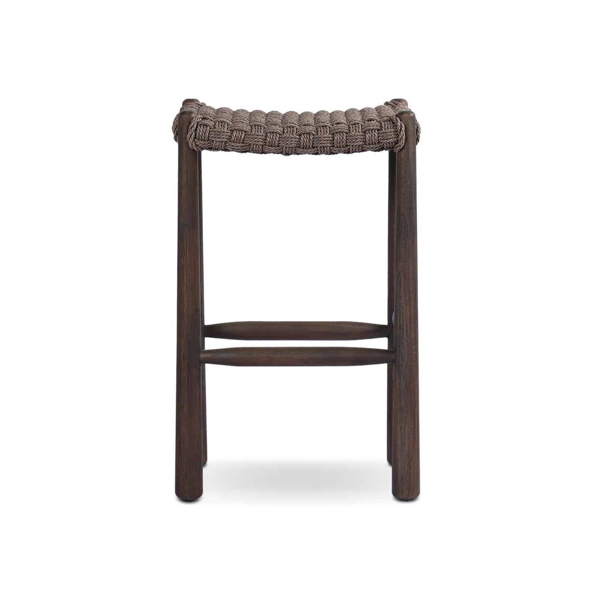 Savio Outdoor Bar + Counter Stool in Dark Textured Woven from Four Hands - Luna Furniture
