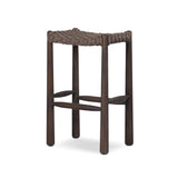 Savio Outdoor Bar + Counter Stool in Dark Textured Woven from Four Hands - Luna Furniture