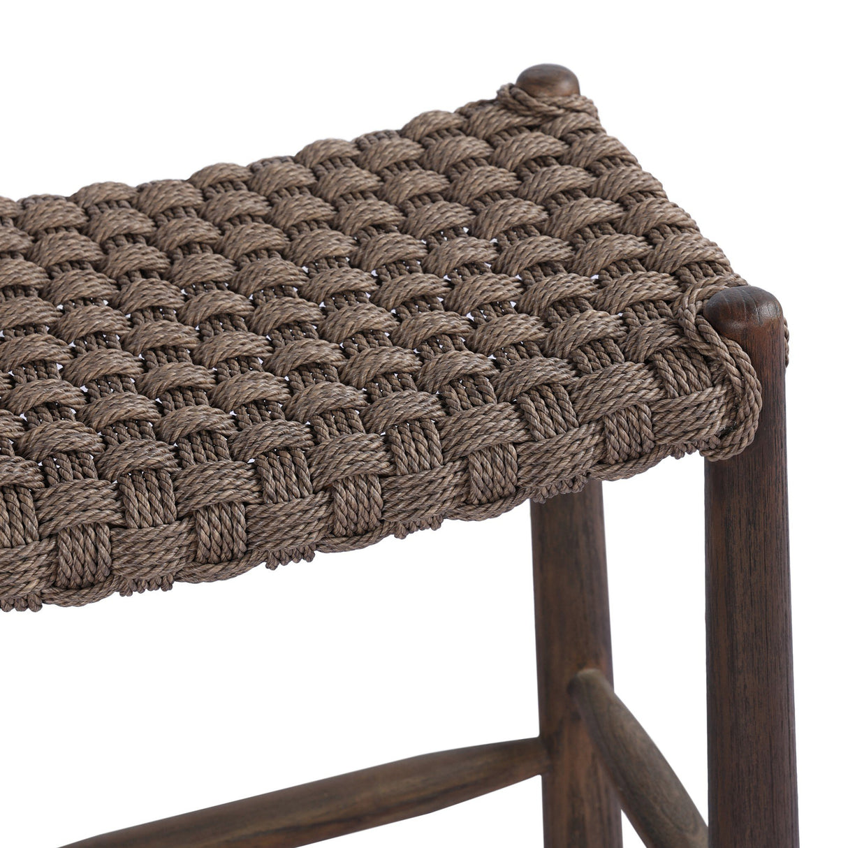 Savio Outdoor Bar + Counter Stool in Dark Textured Woven from Four Hands - Luna Furniture
