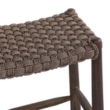 Savio Outdoor Bar + Counter Stool in Dark Textured Woven from Four Hands - Luna Furniture