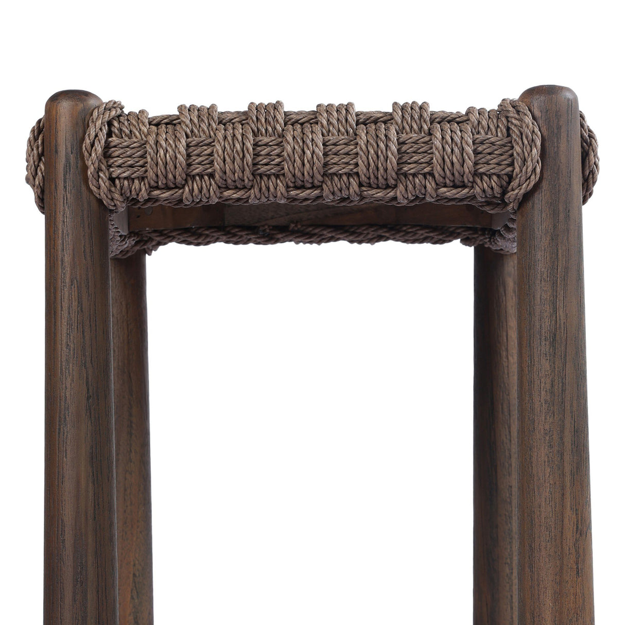 Savio Outdoor Bar + Counter Stool in Dark Textured Woven from Four Hands - Luna Furniture