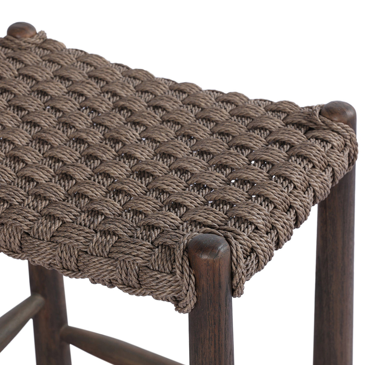 Savio Outdoor Bar + Counter Stool in Dark Textured Woven from Four Hands - Luna Furniture