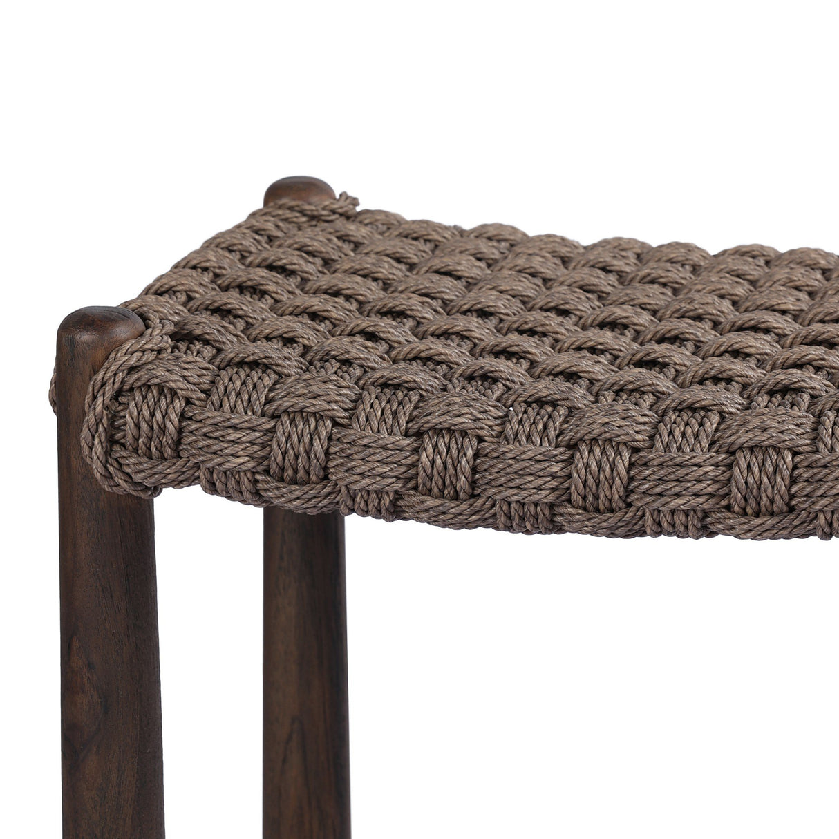 Savio Outdoor Bar + Counter Stool in Dark Textured Woven from Four Hands - Luna Furniture