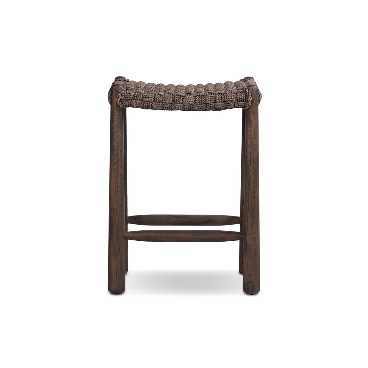 Savio Outdoor Bar + Counter Stool in Dark Textured Woven from Four Hands - Luna Furniture