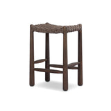 Savio Outdoor Bar + Counter Stool in Dark Textured Woven from Four Hands - Luna Furniture