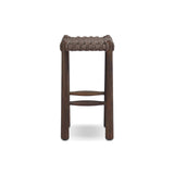 Savio Outdoor Bar + Counter Stool in Dark Textured Woven from Four Hands - Luna Furniture
