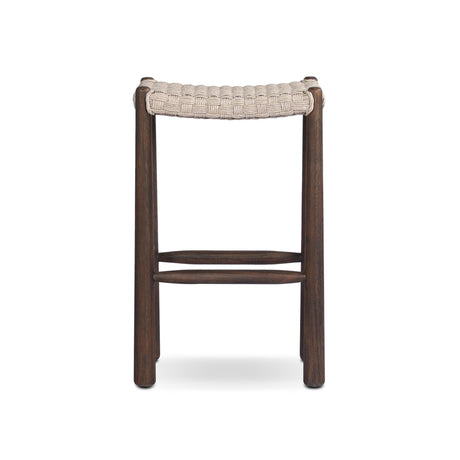 Savio Outdoor Bar + Counter Stool in Vintage White from Four Hands - Luna Furniture