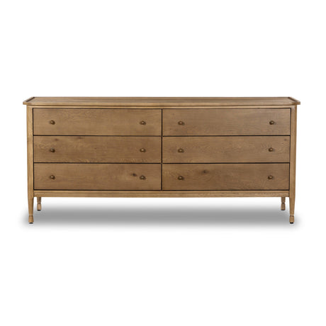 Franny 6 Drawer Dresser in Saddle Brown Veneer from Four Hands - Luna Furniture