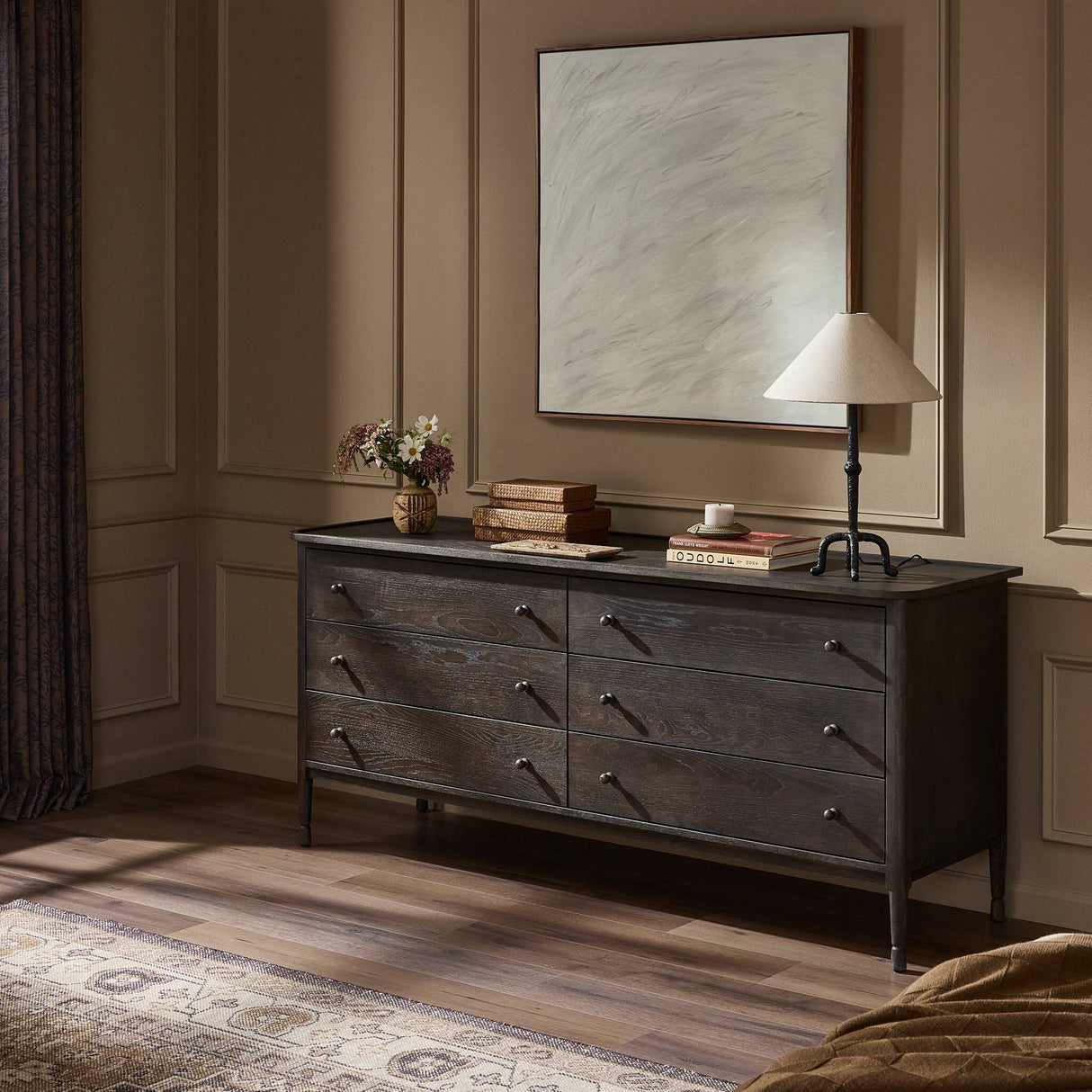 Franny 6 Drawer Dresser in Espresso Oak Veneer from Four Hands - Luna Furniture