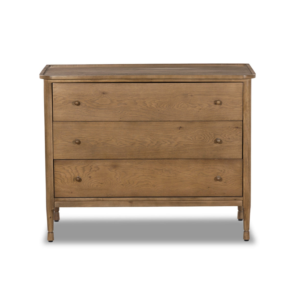 Franny 3 Drawer Chest in Saddle Brown Veneer from Four Hands - Luna Furniture
