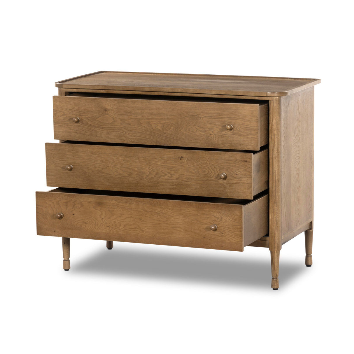 Franny 3 Drawer Chest in Saddle Brown Veneer from Four Hands - Luna Furniture