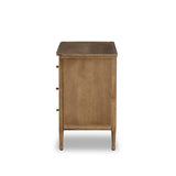 Franny 3 Drawer Chest in Saddle Brown Veneer from Four Hands - Luna Furniture