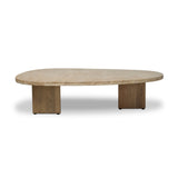 Telma Coffee Table in Chiseled Beige Lavastone from Four Hands - Luna Furniture