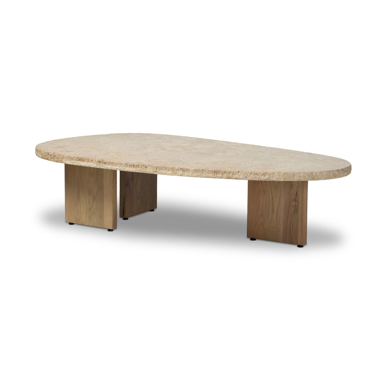 Telma Coffee Table in Chiseled Beige Lavastone from Four Hands - Luna Furniture