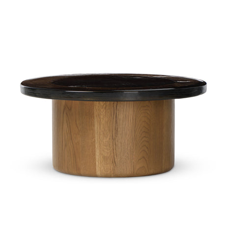 Shira Coffee Table in Smoked Brown Cast Glass from Four Hands - Luna Furniture