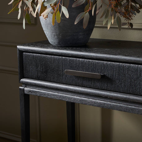 Rosenell Console Table - 60" in Black Oak Solid from Four Hands - Luna Furniture