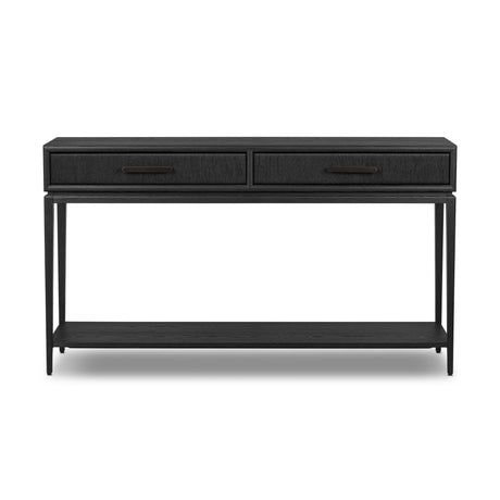 Rosenell Console Table - 60" in Black Oak Solid from Four Hands - Luna Furniture