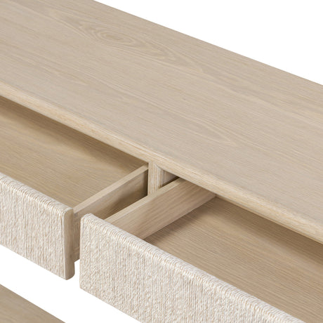 Rosenell Console Table - 60" in Natural Oak Solid from Four Hands - Luna Furniture