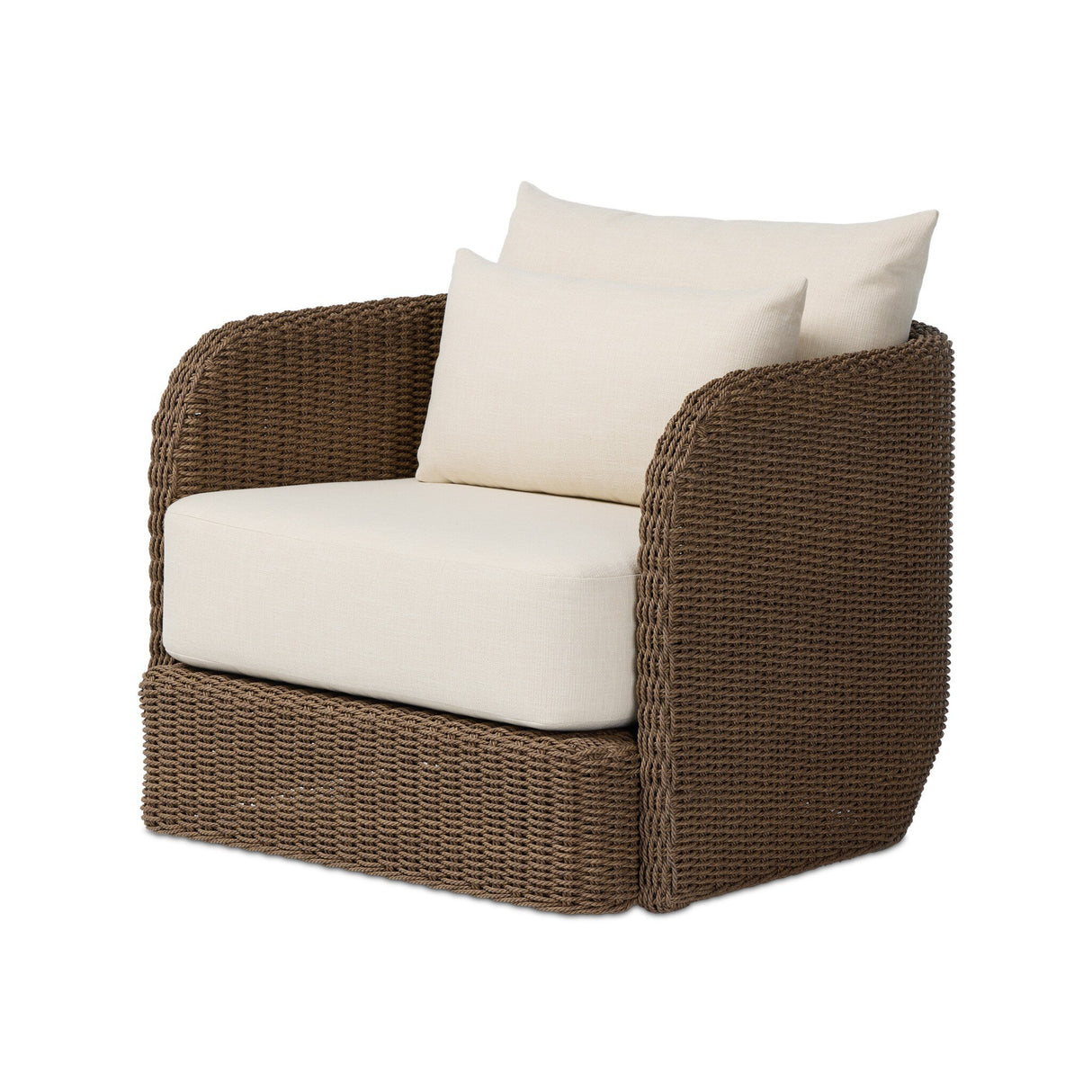 Corrigan Outdoor Swivel Chair in Liller Ivory from Four Hands - Luna Furniture