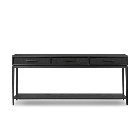 Rosenell Console Table - 78" in Black Oak Solid from Four Hands - Luna Furniture