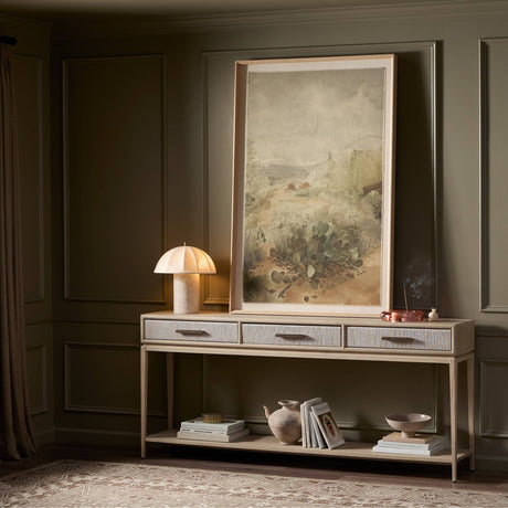 Rosenell Console Table - 78" in Natural Oak Solid from Four Hands - Luna Furniture