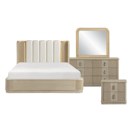 Ribbon Light Brown 4-Piece Queen Bedroom Set from Homelegance - Luna Furniture