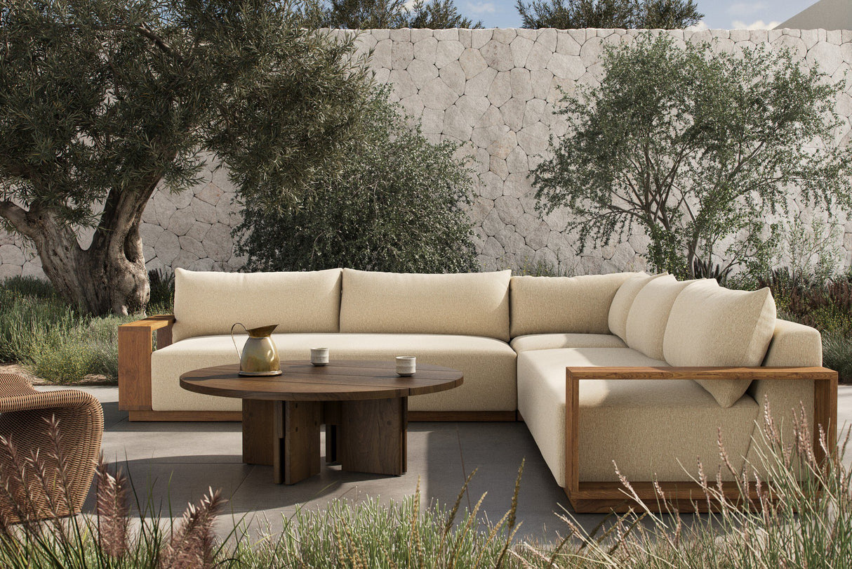 Branford Outdoor 3 Pc Sectional in Ellor Beige from Four Hands - Luna Furniture